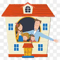 矢量手绘一家人素材-空若网 矢量手绘一家人素材-空若网