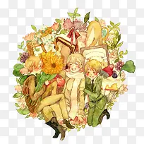 手绘温暖的家庭-空若网 手绘温暖的家庭-空若网