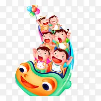 橙色卡通男孩游乐装饰图案-空若网 橙色卡通男孩游乐装饰图案-空若网