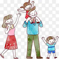 时尚手绘人物家庭可爱-空若网 时尚手绘人物家庭可爱-空若网