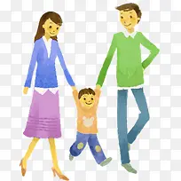 可爱手绘牵手家庭-空若网 可爱手绘牵手家庭-空若网