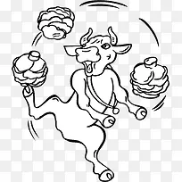 手绘 动物 牛 卡通-空若网 手绘 动物 牛 卡通-空若网