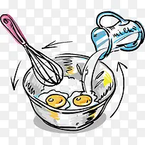 卡通手绘 食物 牛奶打蛋-空若网 卡通手绘 食物 牛奶打蛋-空若网