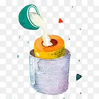 手绘水果牛奶-空若网 手绘水果牛奶-空若网