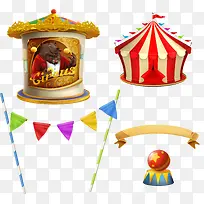 矢量卡通可爱马戏团玩具-空若网 矢量卡通可爱马戏团玩具-空若网