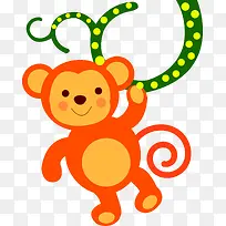 小猴子卡通矢量图-空若网 小猴子卡通矢量图-空若网