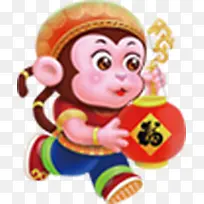 手绘可爱小猴子灯笼-空若网 手绘可爱小猴子灯笼-空若网