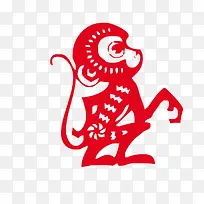 剪纸猴子猴年快乐-空若网 剪纸猴子猴年快乐-空若网