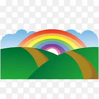 矢量彩虹和山坡-空若网 矢量彩虹和山坡-空若网