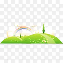 矢量山坡彩虹素材-空若网 矢量山坡彩虹素材-空若网