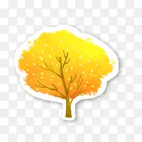 黄色卡通手绘树-空若网 黄色卡通手绘树-空若网