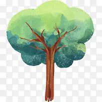 卡通手绘春天树木装饰-空若网 卡通手绘春天树木装饰-空若网