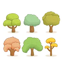 矢量可爱卡通树-空若网 矢量可爱卡通树-空若网