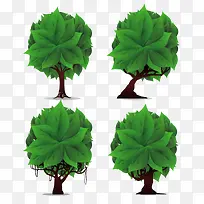 卡通绿叶树木-空若网 卡通绿叶树木-空若网