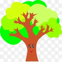 微笑的卡通小树-空若网 微笑的卡通小树-空若网