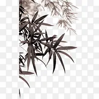 水彩手绘毛笔竹叶-空若网 水彩手绘毛笔竹叶-空若网