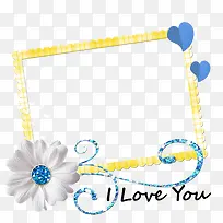 卡通白色花朵装饰黄色边框-空若网 卡通白色花朵装饰黄色边框-空若网