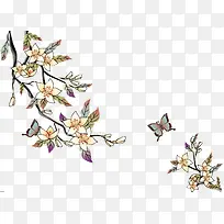 手绘古典白色花朵-空若网 手绘古典白色花朵-空若网