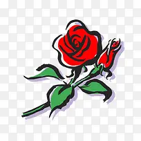 手绘玫瑰花-空若网 手绘玫瑰花-空若网