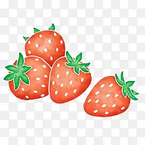 水彩可爱水果插图新鲜草莓-空若网 水彩可爱水果插图新鲜草莓-空若网