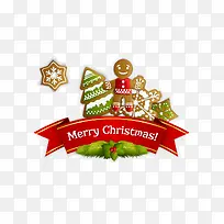 精美丝带装饰圣诞快乐矢量图-空若网 精美丝带装饰圣诞快乐矢量图-空若网