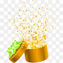 手绘黄色爱心礼盒装饰-空若网 手绘黄色爱心礼盒装饰-空若网