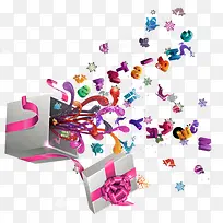 彩色礼盒礼物装饰-空若网 彩色礼盒礼物装饰-空若网