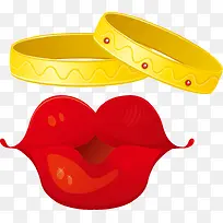 爱情情人节对戒吻PNG矢量素材-空若网 爱情情人节对戒吻PNG矢量素材-空若网