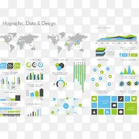简约扁平数据图分析图合集矢量素-空若网 简约扁平数据图分析图合集矢量素-空若网