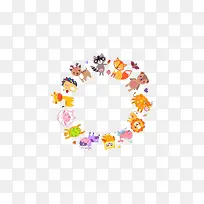 手绘圆圈动物素材-空若网 手绘圆圈动物素材-空若网