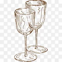 手绘葡萄酒创意酒杯-空若网 手绘葡萄酒创意酒杯-空若网