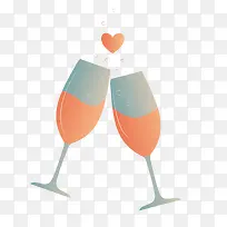 矢量爱心酒杯-空若网 矢量爱心酒杯-空若网