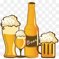 啤酒瓶和酒杯-空若网 啤酒瓶和酒杯-空若网