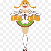 拿啤酒杯的矢量女人-空若网 拿啤酒杯的矢量女人-空若网