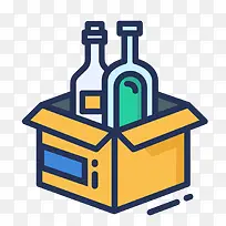 扁平化酒箱PNG下载-空若网 扁平化酒箱PNG下载-空若网