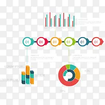 矢量手绘扁平彩色数据图表-空若网 矢量手绘扁平彩色数据图表-空若网