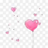 手绘爱心粉色气球装饰-空若网 手绘爱心粉色气球装饰-空若网
