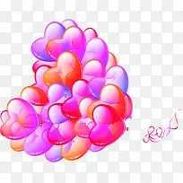 手绘粉色爱心气球-空若网 手绘粉色爱心气球-空若网