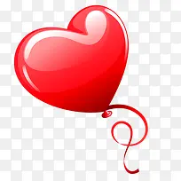 手绘红色爱心气球装饰-空若网 手绘红色爱心气球装饰-空若网