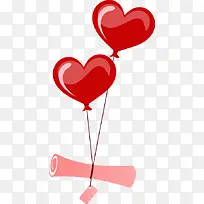 红色可爱卡通爱心气球-空若网 红色可爱卡通爱心气球-空若网