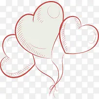 手绘爱心气球束-空若网 手绘爱心气球束-空若网