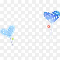 手绘蓝色纹理爱心气球-空若网 手绘蓝色纹理爱心气球-空若网