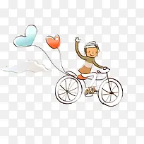 人自行车爱心气球-空若网 人自行车爱心气球-空若网