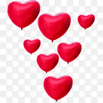 红色漂浮爱心气球-空若网 红色漂浮爱心气球-空若网