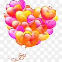 彩色漂浮爱心气球-空若网 彩色漂浮爱心气球-空若网