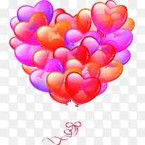 紫色橙色爱心气球-空若网 紫色橙色爱心气球-空若网