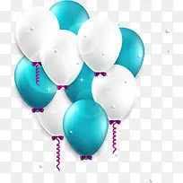 白色蓝色气球-空若网 白色蓝色气球-空若网