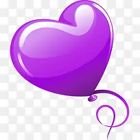 紫色卡通爱心气球-空若网 紫色卡通爱心气球-空若网