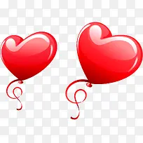 红色的爱心气球-空若网 红色的爱心气球-空若网