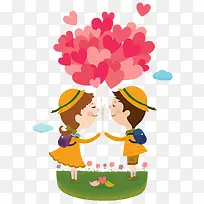 手绘爱情插画素材-空若网 手绘爱情插画素材-空若网